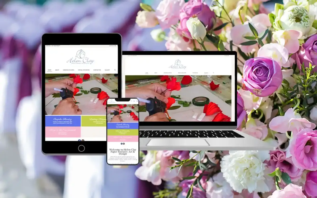 Helen Clay Final Website Displayed on Tablet, Phone and Laptop Collage. Web Design Logo Design and Branding SEO Custom Website Design E-commerce Website Design Responsive Website Design Website Redesign SEO Optimised Website Design Web Hosting Search Engine Optimisation WHAMOS Millom Cumbria