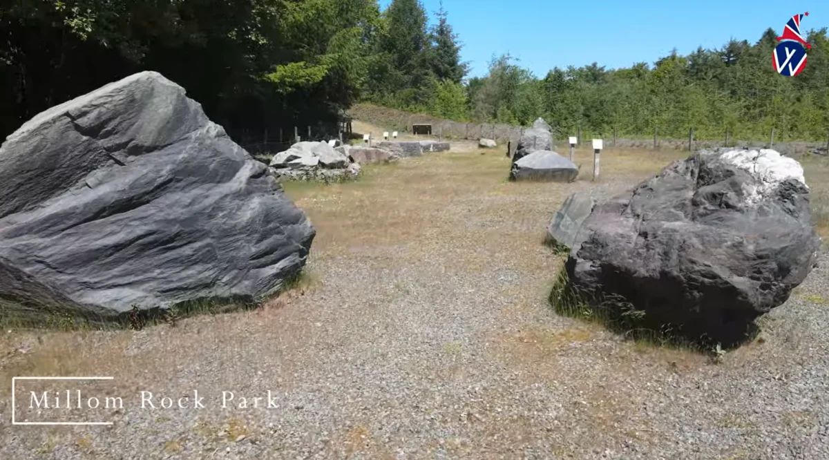 Millom Rock Park recreational area showing the park landscape in Millom Cumbria